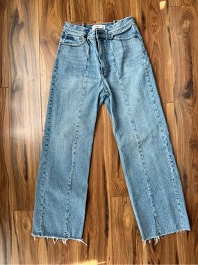 Abercrombie & Fitch Light Blue Wide-Leg High-Rise Jeans